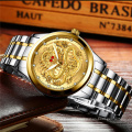 FNGEEN S336 Q Fashion Golden Men Watch Top Brand Luxury Waterproof Full Steel Quartz Dragon Clock Male 2020